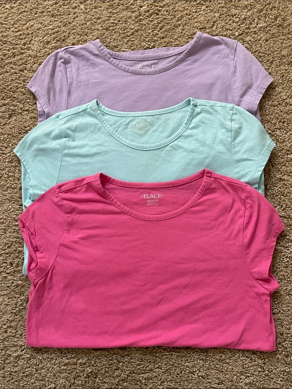 The Children’s Place lot of 3 girls short sleeve t-shirts, XXL 16